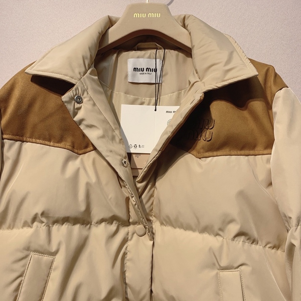 Miu Miu patchwork short down jacket - image 2